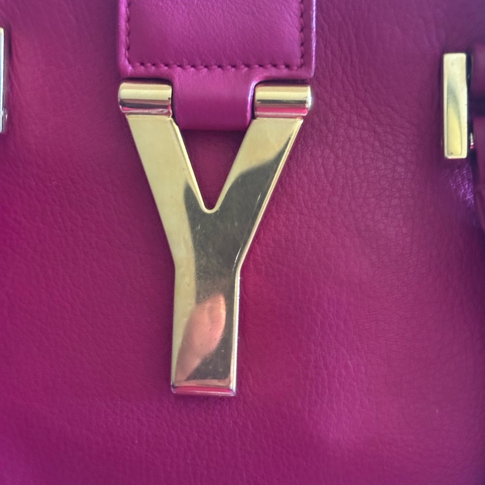 Saint Laurent Red Satchel with Gold Hardware - Picture 8 of 11